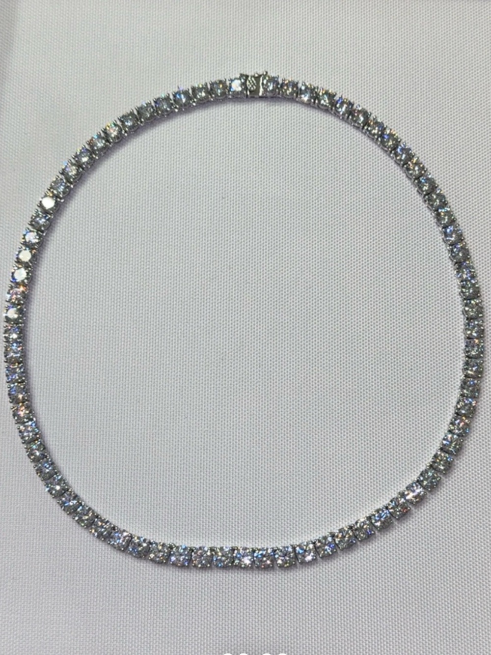 Classic Clear Stone Tennis Necklace - Silver Tone